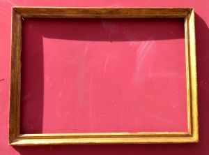 cornice in legno dorato in oro fino modanata XVIII° sec. sec. cm.61 x 87
